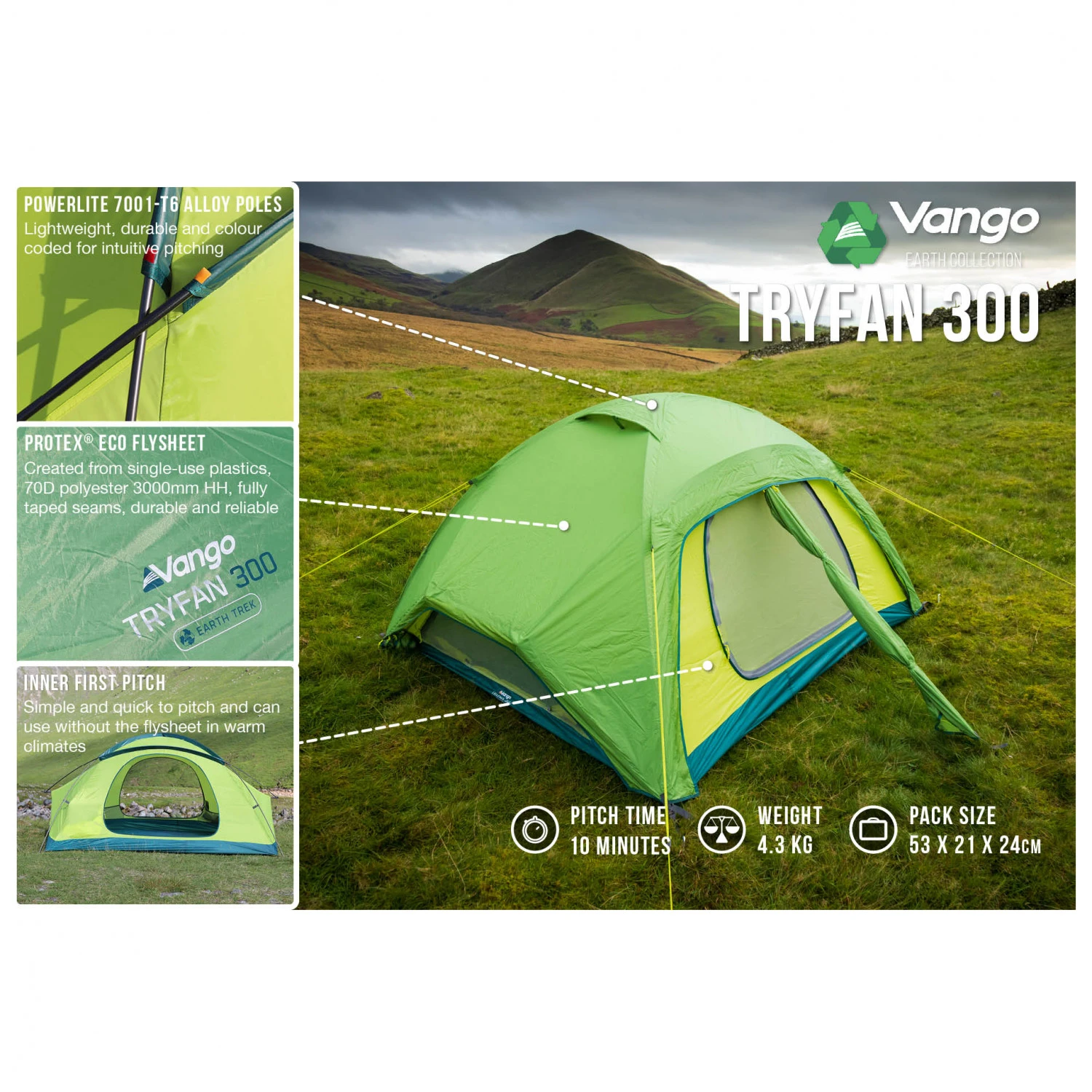 Vango Tryfan 300 - 3-Personen Zelt 2 Vango Tryfan 300 - 3-Personen Zelt - Image 2